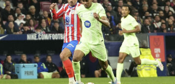 April 2, 2025, Madrid, CommunautŽ De Madrid, spain: LAMINE YAMAL OF FC Barcelona, Barca and ANTOINE GRIEZMANN of Atletico Madrid during the Spanish Cup, Copa del Rey, Semi-final, 2nd leg football match between Atletico Madrid and FC Barcelona on 2 April 2025 at Riyadh Air Metropolitano stadium in Madrid, Spain Madrid spain - ZUMAl193 20250402_zsp_l193_045 Copyright: xLaurentxLairysx