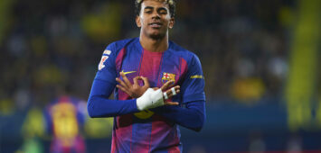 Lamine Yamal FC Barcelona, Barca celebrates after scoring his teams second goal during the LaLiga EA Sports match between Villarreal CF and FC Barcelona at Estadio de la Ceramica on December 21, 2025 in Villarreal, Spain. Photo by Maria Jose Segovia/DeFodi Images - *** Lamine Yamal FC Barcelona celebrates after scoring his teams second goal during the LaLiga EA Sports match between Villarreal CF and FC Barcelona at Estadio de la Ceramica on December 21, 2025 in Villarreal, Spain Photo by Maria Jose Segovia DeFodi Images